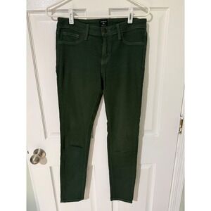 Just Black Womens Skinny Jeans Forest Green Made in USA Size 28 Mid Rise Stretch